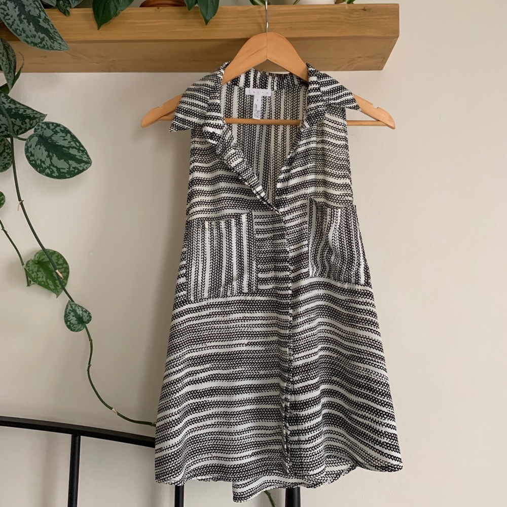 Leith Button Down Striped Tank, S